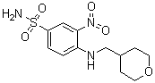 structure of CAS# 1228779-96-1, 3-硝基-4-[[(四氢吡喃-4-基)甲基]氨基]苯磺酰胺