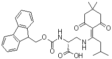 structure of CAS# 1228900-15-9, 3-[[1-(4,4-二甲基-2,6-二氧代环己基亚基)-3-甲基丁基]氨基]-N-[芴甲氧羰基]-D-丙氨酸