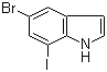 structure of CAS# 123020-20-2, 5-溴-7-碘-1H-吲哚