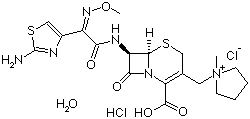 structure of CAS# 123171-59-5, 头孢吡肟盐酸盐