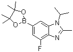 structure of CAS# 1231930-37-2, 4-Fluoro-2-methyl-1-(1-methylethyl)-6-(4,4,5,5-tetramethyl-1,3,2-dioxaborolan-2-yl)-1H-benzimidazole