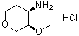structure of CAS# 1232064-63-9, (3R,4R)-3-Methoxytetrahydro-2H-pyran-4-amine hydrochloride