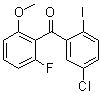 structure of CAS# 1233025-91-6, (5-氯-2-碘苯基)(2-氟-6-甲氧基苯基)甲酮