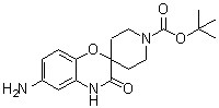 structure of CAS# 1233026-74-8, 6-氨基-3,4-二氢-3-氧代螺[2H-1,4-苯并恶嗪-2,4'-哌啶]-1'-羧酸叔丁酯