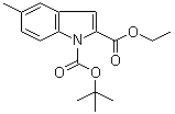 structure of CAS# 1233086-44-6, 5-甲基-1H-吲哚-1,2-二甲酸 1-叔丁酯 2-乙酯