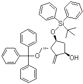 structure of CAS# 1233193-58-2, (1R,3R,4S)-4-[[(1,1-二甲基乙基)二苯基硅烷基]氧基]-2-亚甲基-3-[(三苯基甲氧基)甲基]环戊醇