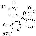 CAS 登录号：123333-64-2, 氯酚红钠盐, 4,4'-(3H-2,1-苯并氧硫杂环戊烷-3-亚基)双[2-氯苯酚] S,S-二氧化物单钠盐