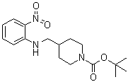 structure of CAS# 1233953-16-6, 4-[[(2-硝基苯基)氨基]甲基]-1-哌啶羧酸叔丁酯