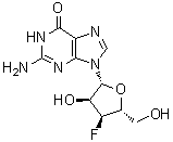 structure of CAS# 123402-21-1, 3'-脱氧-3'-氟鸟苷