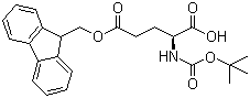 structure of CAS# 123417-18-5, N-叔丁氧羰基-L-谷氨酸 5-芴甲基酯