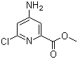 structure of CAS# 1235475-17-8, 4-Amino-6-chloro-2-pyridinecarboxylic acid methyl ester