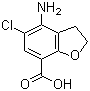 structure of CAS# 123654-26-2, 4-Amino-5-chloro-2,3-dihydrobenzo[b]furan-7-carboxylic acid