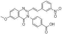 structure of CAS# 1237744-13-6, 4-[6-甲氧基-2-[(1E)-2-(3-硝基苯基)乙烯基]-4-氧代-3(4H)-喹唑啉基]苯甲酸