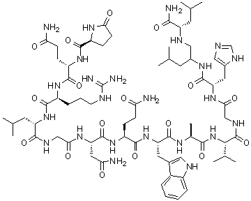 CAS 登录号：123809-85-8, (S)-13-[N2-(2-氨基-4-甲基戊基)-L-亮氨酰胺]-14-去-L-蛋氨酰胺蛙皮素