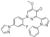 structure of CAS# 1238697-26-1, 1-[2-氟-4-(1H-吡唑-1-基)苯基]-5-甲氧基-3-(1-苯基-1H-吡唑-5-基)哒嗪-4(1H)-酮