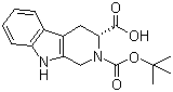 structure of CAS# 123910-26-9, N-叔丁氧羰基-D-1,2,3,4-四氢-beta-咔啉-3-甲酸