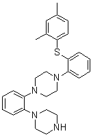 structure of CAS# 1240670-85-2, 1-[2-[(2,4-二甲基苯基)硫代]苯基]-4-[2-(1-哌嗪基)苯基]哌嗪