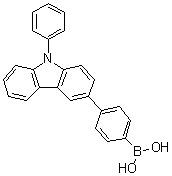 structure of CAS# 1240963-55-6, [4-(9-苯基-9H-咔唑-3-基)苯基]硼酸