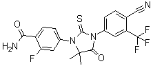 structure of CAS# 1242137-16-1, 4-[3-[4-氰基-3-(三氟甲基)苯基]-5,5-二甲基-4-氧代-2-硫代-1-咪唑烷基]-2-氟苯甲酰胺