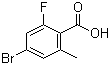 structure of CAS# 1242157-23-8, 4-溴-2-氟-6-甲基苯甲酸