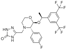 structure of CAS# 1242175-40-1, 5-(((2S,3S)-2-((S)-1-(3,5-双(三氟甲基)苯基)乙氧基)-3-(4-氟苯基)吗啉基)甲基)-1H-1,2,4-三唑-3(2H)-酮