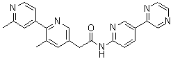 structure of CAS# 1243244-14-5, 2',3-二甲基-N-[5-(2-吡嗪基)-2-吡啶基]-[2,4'-联吡啶]-5-乙酰胺