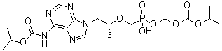 CAS # 1244022-56-7, (8R)-5-hydroxy-8-methyl-9-[6-[[(1-methylethoxy)carbonyl]amino]-9H-purin-9-yl]-2,4,7-Trioxa-5-phosphanonanoic acid 1-methylethyl ester 5-oxide