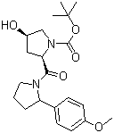 CAS # 1246639-53-1, (2R,4R)-rel-4-Hydroxy-2-[[2-(4-methoxyphenyl)-1-pyrrolidinyl]carbonyl]-1-pyrrolidinecarboxylic acid tert-butyl ester