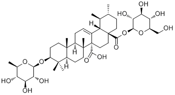 CAS # 124727-10-2, Quinovic acid 3-O-(6-deoxy-beta-D-glucopyranoside) 28-O-beta-D-glucopyranosyl ester