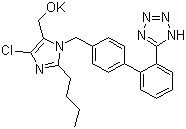 structure of CAS# 124750-99-8, 氯沙坦钾