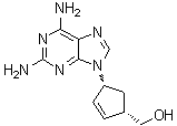 structure of CAS# 124752-25-6, (1S,4R)-4-(2,6-二氨基-9H-嘌呤-9-基)-2-环戊烯-1-甲醇