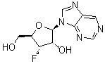 structure of CAS# 124775-29-7, 9-(3-脱氧-3-氟-beta-D-呋喃核糖基)-9H-嘌呤