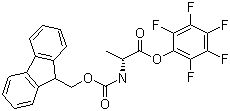 structure of CAS# 125043-04-1, N-[(9H-Fluoren-9-ylmethoxy)carbonyl]-D-alanine pentafluorophenyl ester