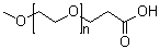 CAS # 125220-94-2, Methoxypolyethylene glycol propionic acid, PBL 282, Poly(ethylene glycol) alpha-methyl-omega-propionic acid, Polyethylene glycol 2-carboxyethyl methyl diether, Polyethylene glycol 2-carboxyethyl methyl ether, Polyethylene glycol monomethyl ether propionic acid