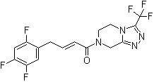 structure of CAS# 1253056-18-6, (2E)-1-[5,6-Dihydro-3-(trifluoromethyl)-1,2,4-triazolo[4,3-a]pyrazin-7(8H)-yl]-4-(2,4,5-trifluorophenyl)-2-buten-1-one