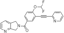 structure of CAS# 1253291-12-1, [4-(Difluoromethoxy)-3-[2-(2-pyridinyl)ethynyl]phenyl](5,7-dihydro-6H-pyrrolo[3,4-b]pyridin-6-yl)methanone