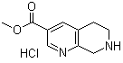 structure of CAS# 1253792-57-2, 5,6,7,8-四氢-1,7-萘啶-3-羧酸甲酯盐酸盐