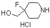 structure of CAS# 1254115-16-6, 4-Fluoro-4-piperidinemethanol hydrochloride