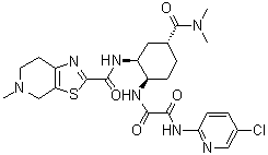 structure of CAS# 1255529-23-7, N-(5-氯吡啶-2-基)-N'-[(1R,2S,4R)-4-[(二甲基氨基)羰基]-2-[[(5-甲基-4,5,6,7-四氢噻唑并[5,4-c]吡啶-2-基)羰基]氨基]环己基]草酸二酰胺