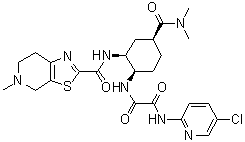 structure of CAS# 1255529-25-9, N-(5-氯吡啶-2-基)-N'-[(1R,2S,4S)-4-[(二甲基氨基)羰基]-2-[[(5-甲基-4,5,6,7-四氢噻唑并[5,4-c]吡啶-2-基)羰基]氨基]环己基]草酸二酰胺
