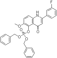 structure of CAS# 1256037-58-7, 磷酸 2-(3-氟苯基)-1,4-二氢-6-甲氧基-4-氧代-5-喹啉基二(苄基)酯