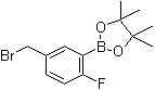 CAS # 1256360-47-0, 5-(Bromomethyl)-2-fluorophenylboronic acid pinacol ester, 2-[5-(Bromomethyl)-2-fluorophenyl]-4,4,5,5-tetramethyl-1,3,2-dioxaborolane
