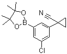 structure of CAS# 1256360-48-1, 1-[3-氯-5-(4,4,5,5-四甲基-1,3,2-二氧杂环戊硼烷-2-基)苯基]环丙烷甲腈