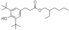 structure of CAS# 125643-61-0, Octyl-3,5-di-tert-butyl-4-hydroxy-hydrocinnamate