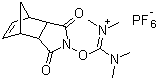 CAS # 125700-72-3, HNTU hexafluorophosphate, 2-(endo-5-Norbornene-2,3-dicarboxymido)-1,1,3,3-tetramethyluronium hexafluorophosphate, 1-(Dimethylamino)-1-[(1,3,3a,4,7,7a-hexahydro-1,3-dioxo-4,7-methano-2H-isoindol-2-yl)oxy]-N,N-dimethylmethanaminium hexafluorophosphate