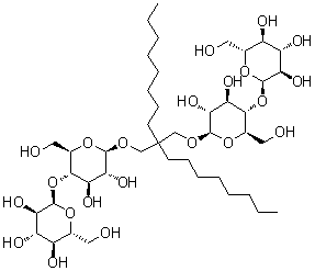 structure of CAS# 1257852-99-5, 2,2-Dioctyl-1,3-propanediyl bis[4-O-alpha-D-glucopyranosyl-beta-D-glucopyranoside]