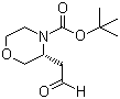 structure of CAS# 1257856-87-3, (3R)-3-(2-Oxoethyl)-4-morpholinecarboxylic acid tert-butly ester