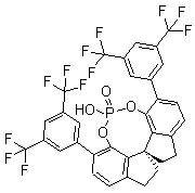 structure of CAS# 1258327-07-9, (11aS)-3,7-Bis[3,5-bis(trifluoromethyl)phenyl]-10,11,12,13-tetrahydro-5-hydroxy-diindeno[7,1-de:1',7'-fg][1,3,2]dioxaphosphocin 5-oxide