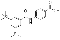 structure of CAS# 125973-56-0, 4-[[3,5-Bis(trimethylsilyl)benzoyl]amino]benzoic acid