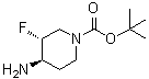 structure of CAS# 1260612-08-5, (3R,4R)-4-氨基-3-氟-1-哌啶羧酸叔丁酯